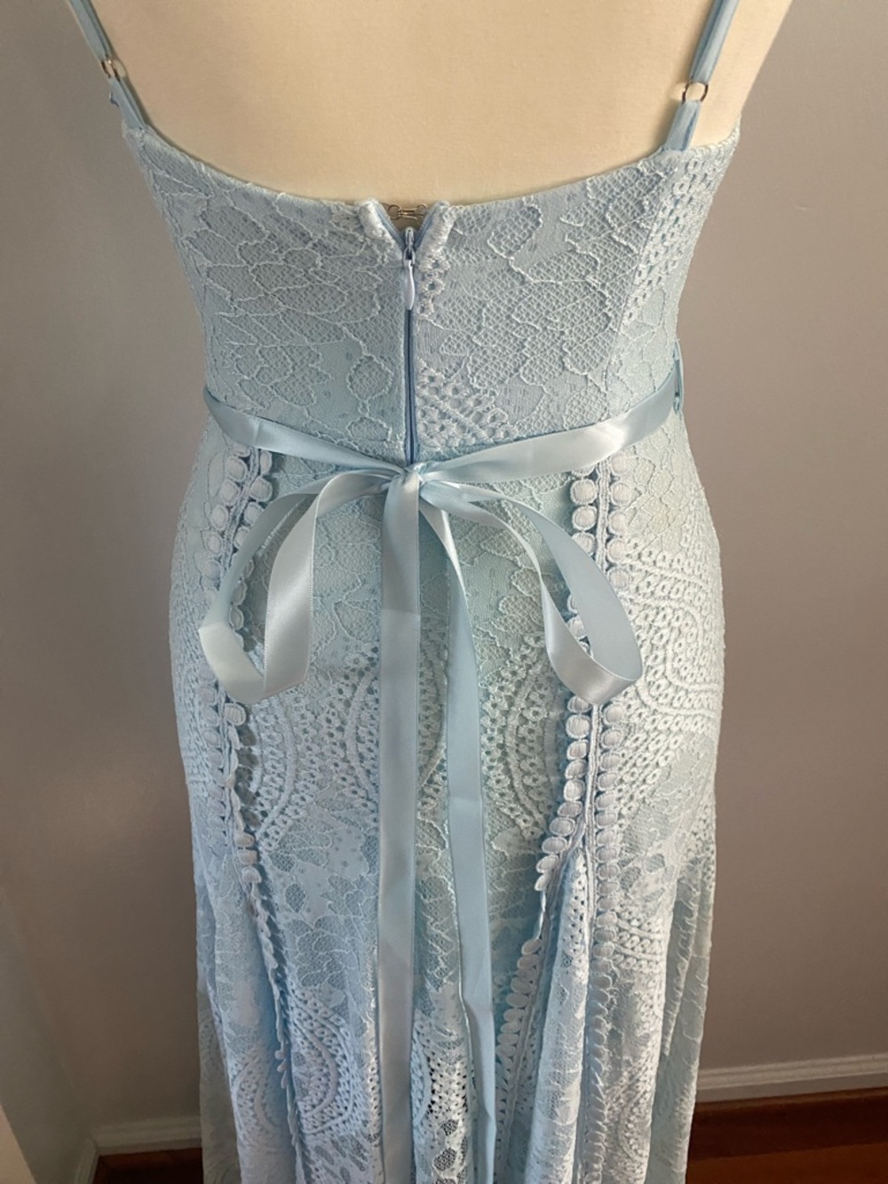 Hello molly light blue lace size 2 maxi dress - Picture 5 of 7